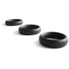 Black Label Cockring en métal Donut Strass Noir